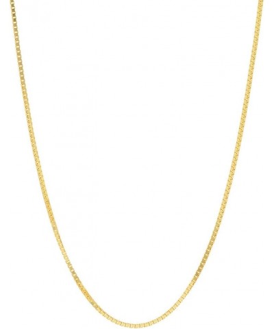 Gold Plated Sterling Silver .8mm Box Link Chain Necklace Lobster Claw Clasp 24 $8.64 Necklaces