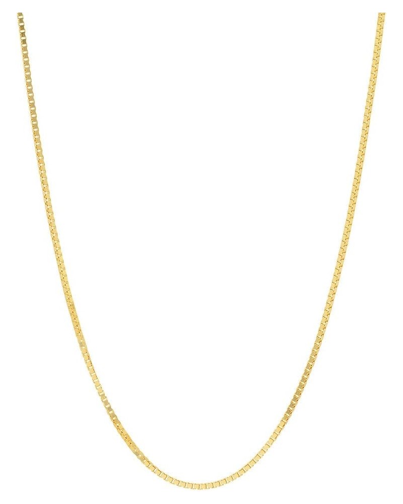 Gold Plated Sterling Silver .8mm Box Link Chain Necklace Lobster Claw Clasp 24 $8.64 Necklaces