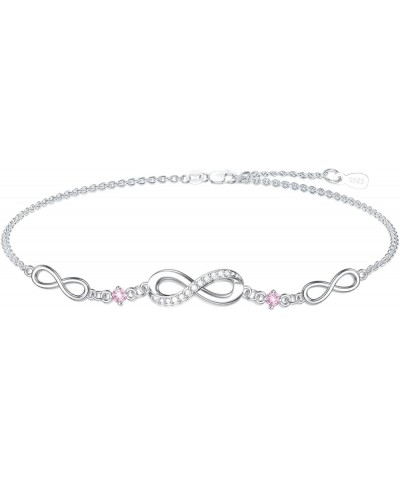 Infintiy Symbol Birthstone Charm Link Bracelet Christmas Gifts for Women 925 Sterling Silver Adjustbale Bracelet Jewelry Birt...