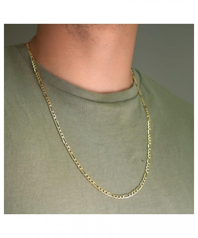 10k Yellow Gold 4.5mm Figaro Chain Link Pendant Necklace, Mens Womens Jewelry 16" 18" 20" 22" 24" 26" 28" 30 24 $172.12 Neckl...