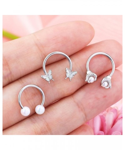 4pcs Septum Rings 16g Spetum Jewelry Gold Cartilage Hoop Nose Rings Hoop Daith Piercing Jewelry Helix Tragus Earrings for Wom...