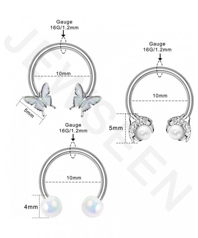 4pcs Septum Rings 16g Spetum Jewelry Gold Cartilage Hoop Nose Rings Hoop Daith Piercing Jewelry Helix Tragus Earrings for Wom...