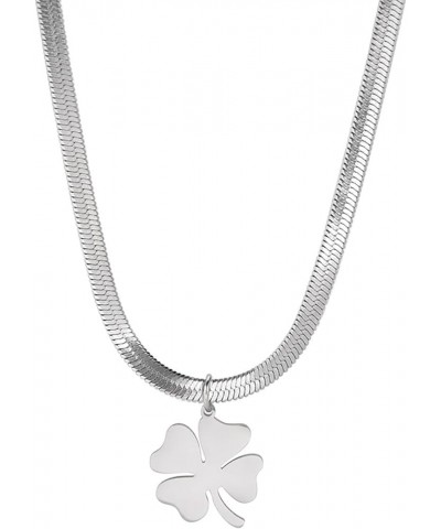 Lucky four-leaf clover pendant necklace Simple Friendship Choker Charm good luck amulet Flower Jewelry Gift Women Teen Girl S...