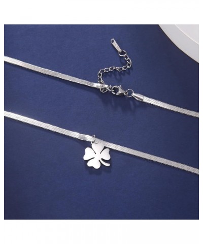 Lucky four-leaf clover pendant necklace Simple Friendship Choker Charm good luck amulet Flower Jewelry Gift Women Teen Girl S...