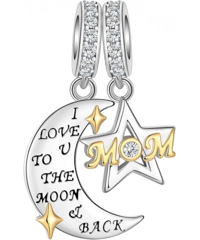 Family Love Mom Pumpkin Carriage Mouse Charms fits Bracelets Necklace 925 Sterling Silver Lucky Heart Charm for Woman Girl Je...