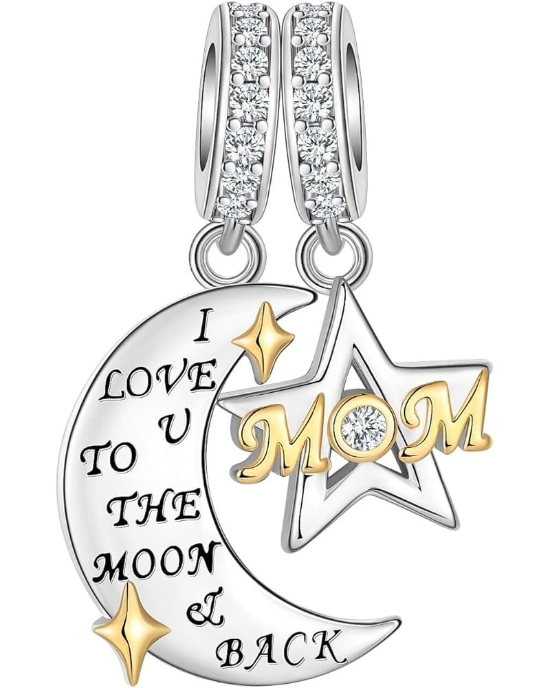 Family Love Mom Pumpkin Carriage Mouse Charms fits Bracelets Necklace 925 Sterling Silver Lucky Heart Charm for Woman Girl Je...