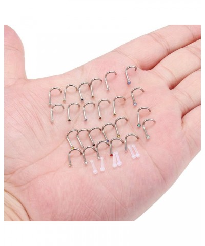 10-30PCS 18G Surgical Steel Mix Color Diamond CZ Nose Stud Rings Screw Piercing Jewelry 1.5mm 2mm 2.5mm 3mm 30PCS - 1.5mm $8....