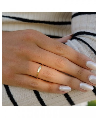 Dainty Gold Stacking Ring | 18K Gold Plated Sterling Silver | Womens Minimal Stackable Ring Slim Bands Signet $10.73 Rings