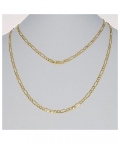 10k Yellow Gold 4.5mm Figaro Chain Link Pendant Necklace, Mens Womens Jewelry 16" 18" 20" 22" 24" 26" 28" 30 24 $172.12 Neckl...