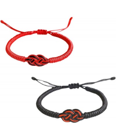 2PC/ Set Love knot woven bracelet Couple bracelet Braided string bracelet Wrist adjustable chain suitable for 7-9 "romantic f...