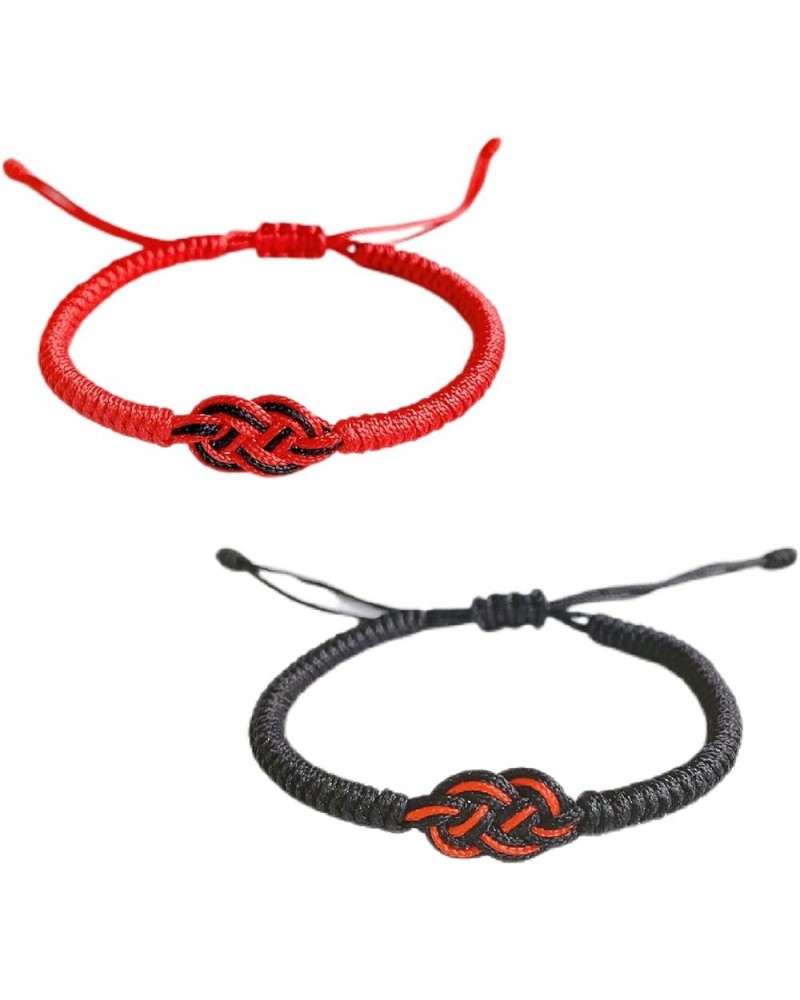 2PC/ Set Love knot woven bracelet Couple bracelet Braided string bracelet Wrist adjustable chain suitable for 7-9 "romantic f...