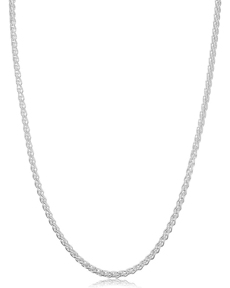 925 Sterling Silver Round Wheat Chain Necklace (1 mm, 1.5 mm, 2 mm or 2.6 mm) | Made in Italy 22 inch 2.6 mm wide $9.97 Neckl...