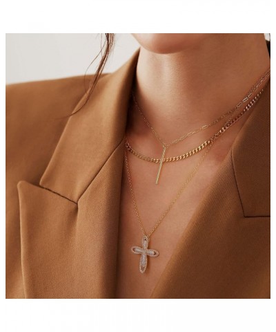 Layered Necklaces for Women Gold Plated Chain Necklace for Women Pendant Necklace Dainty Choker Necklaces Moon Star and Cross...