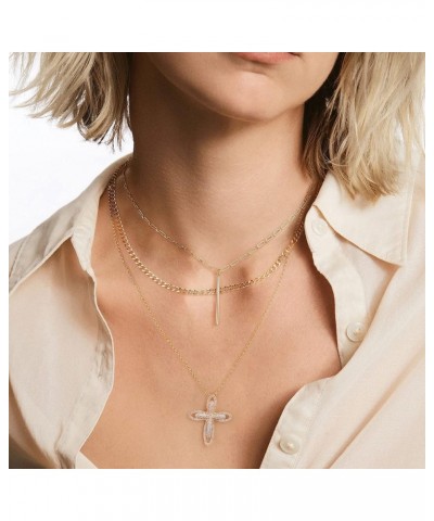 Layered Necklaces for Women Gold Plated Chain Necklace for Women Pendant Necklace Dainty Choker Necklaces Moon Star and Cross...