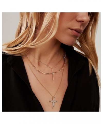 Layered Necklaces for Women Gold Plated Chain Necklace for Women Pendant Necklace Dainty Choker Necklaces Moon Star and Cross...