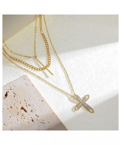 Layered Necklaces for Women Gold Plated Chain Necklace for Women Pendant Necklace Dainty Choker Necklaces Moon Star and Cross...