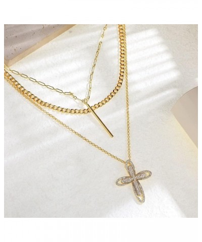 Layered Necklaces for Women Gold Plated Chain Necklace for Women Pendant Necklace Dainty Choker Necklaces Moon Star and Cross...