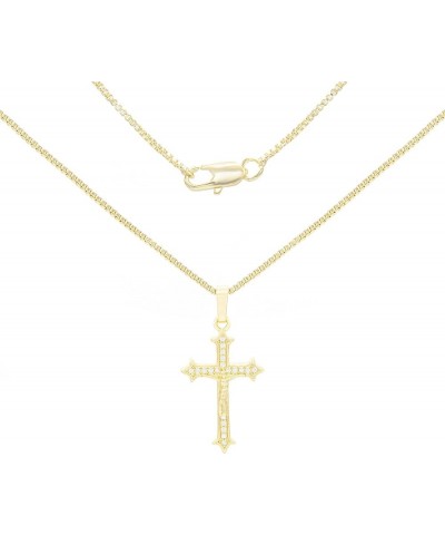 BEBERLINI Cross Charm Pendant 14K Gold Filled Rope Box Curb Chain Necklace Set Lobster Clasp Fashion Cubic Zirconia Jewelry G...