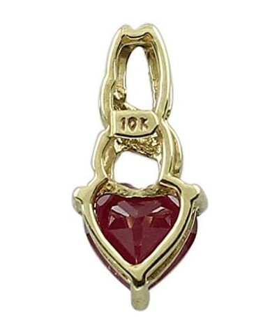 Ruby Gf Natural Gemstone Heart Shape Pendant 10K, 14K, 18K Yellow Gold Uniqe Jewelry 18K $32.64 Pendants