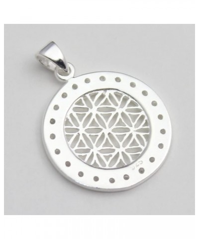 COSUMOSU Women's Zirconia Round 925 Sterling Silver Pendant Flower of life $11.19 Pendants