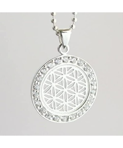 COSUMOSU Women's Zirconia Round 925 Sterling Silver Pendant Flower of life $11.19 Pendants