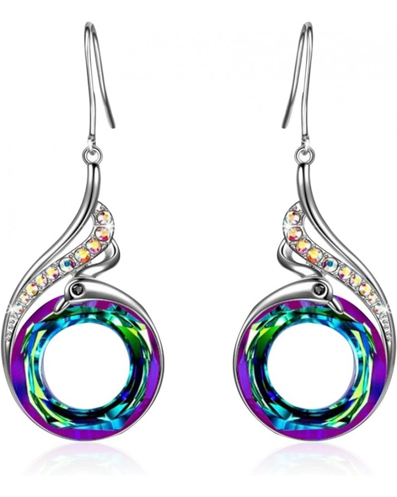 Sterling Silver Dangle Earrings with Crystals Austria Birthday Gift A $6.48 Earrings