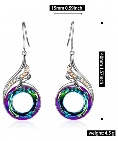 Sterling Silver Dangle Earrings with Crystals Austria Birthday Gift A $6.48 Earrings