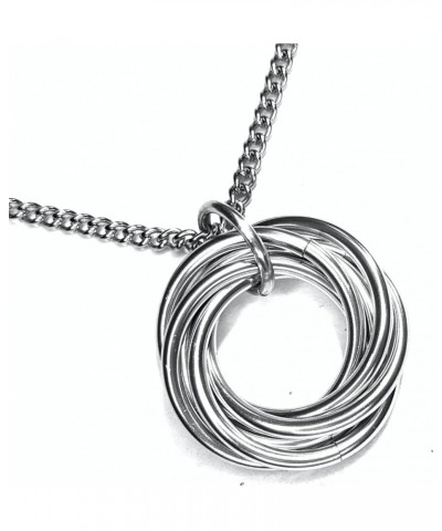 Necklace, Pendant: Forever Infinity Spiral - Quiet Discreet Fidget Anxiety Stim Stress Relief 18in Stainless Steel Chain Silv...