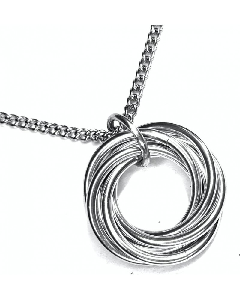 Necklace, Pendant: Forever Infinity Spiral - Quiet Discreet Fidget Anxiety Stim Stress Relief 18in Stainless Steel Chain Silv...