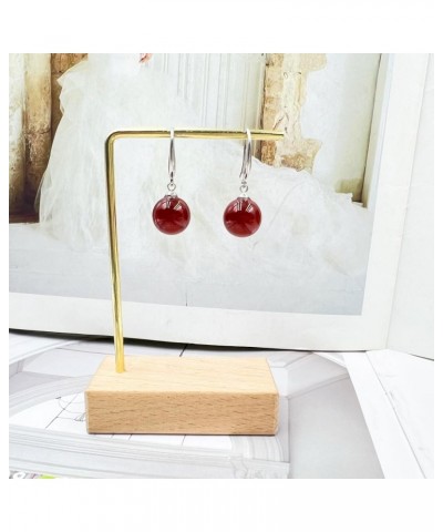 White Jade Drop Earrings for Women Girls, Dainty Silver Jade Dangle Earrings red $8.11 Earrings