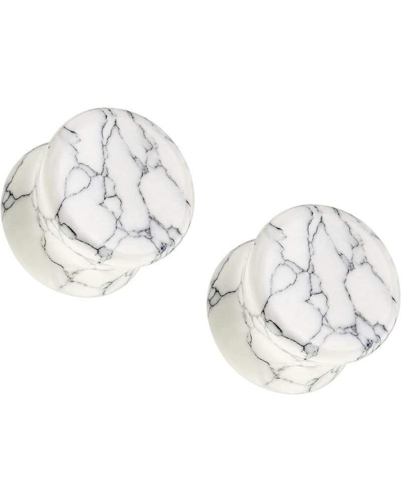 White Turquoise Stone Double Flared Plug Gauges, Sold as a Pair 8mm (0GA) $9.84 Body Jewelry