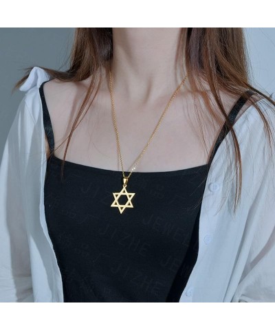 Stainless Steel Star of David Choker Necklace Jewish Women Collar Necklace gold-big $11.75 Necklaces