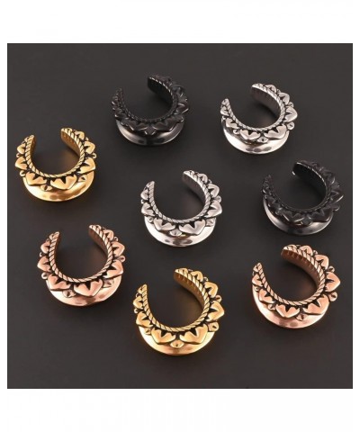 2PCS Vintage Flower Hypoallergenic Stainless Steel Opening Plugs Ear Gauges Tunnels Piercing Expander Stretchers Fashion Body...