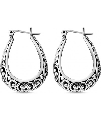 Basket Hoop Earrings 925 Sterling Silver 8.37 G for Women Jewelry Birthday Gifts for Women $22.20 Earrings