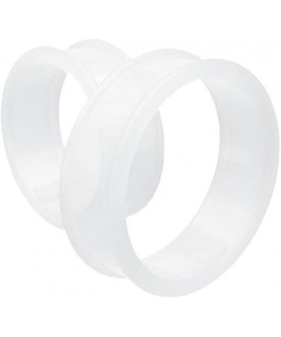 Pair 15/16" (24MM) CLEAR SILICONE FLAT FLARE TUNNELS Double Flare Gauges Thin Soft Flexible Flesh Plugs (2pcs) $5.58 Body Jew...