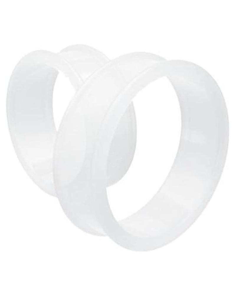 Pair 15/16" (24MM) CLEAR SILICONE FLAT FLARE TUNNELS Double Flare Gauges Thin Soft Flexible Flesh Plugs (2pcs) $5.58 Body Jew...