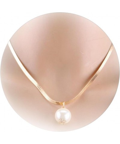 Pearl Choker Necklaces Vintage Round Pearl Pendant Necklace Fashion White Beads Cluster Jewelry Accessories Gold $5.71 Necklaces