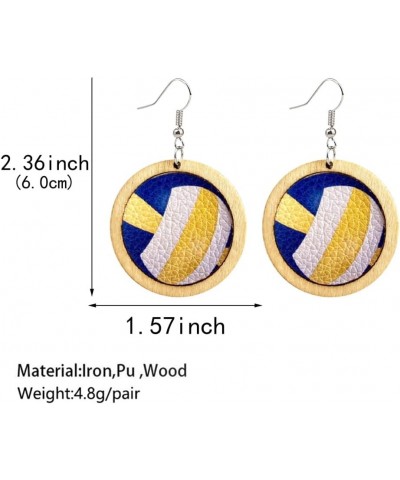 Wooden Baseball Earrings Cool Punk Football Baseball Basketball Sports Drop Dangle Earrings Lightweight Rugby Soccer Statemen...