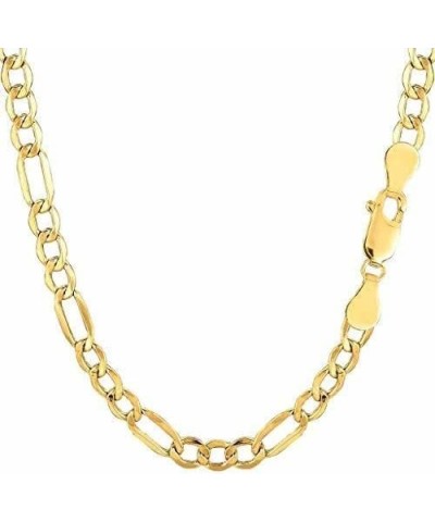 10k SOLID Yellow Gold 1.9mm, 2.6mm, 3.7mm, 4.5mm, 5.3mm, 6.6mm, OR 7.9mm Diamond-Cut Classic Figaro Chain Necklace Bracelet A...