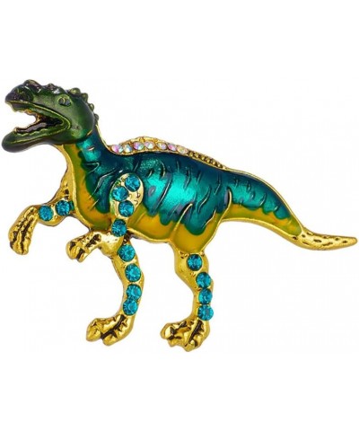 Fashion Dinosaur Brooch Pin Rhinestone T-Rex Dragon Animal Enamel Pins Clip Lapel Sweater Coat Dress Suit Hats Backpacks Badg...