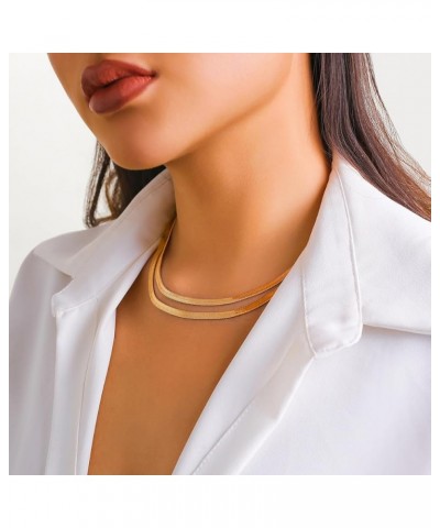 Layered Choker Necklace Sets for Women Girls Dainty Gold Paperclip Toggle Chain Necklace Silver Chunky Snake Cross Trendy Nec...