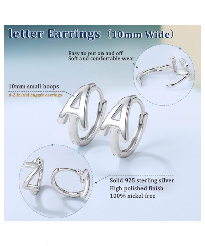 925 Sterling Silver Initial Hoop Earrings for Women Girls, Alphabet Letter A-Z Dainty Huggie Hoop Earrings (with Gift Box) Y ...