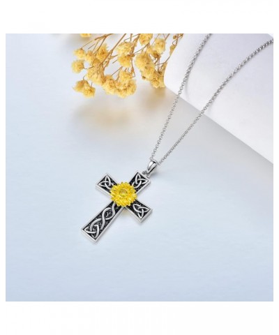 Mother's Day Gifts for Women Mother Girls 925 Sterling Silver Necklace Birthdays Gifts Sunflower Cross $24.48 Necklaces