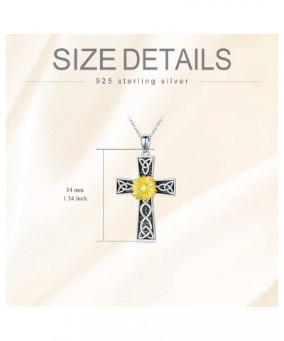 Mother's Day Gifts for Women Mother Girls 925 Sterling Silver Necklace Birthdays Gifts Sunflower Cross $24.48 Necklaces