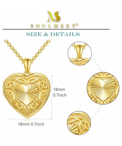 10K 14K 18K Solid Gold Heart Locket That Holds Pictures Personalized Sunflower/Starburst/Cross/Rose/Wings/Lotus/Butterfly/Tur...