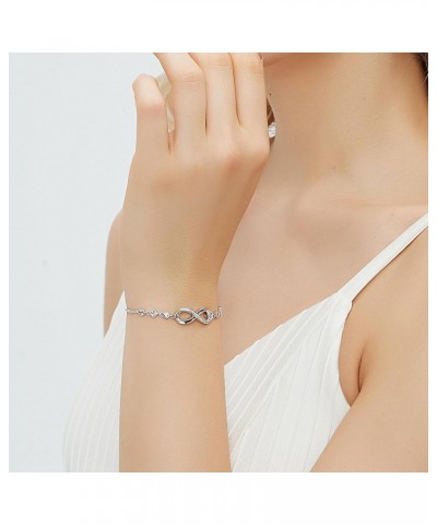 Infinity Bracelets for Women Silver Infinity Love Heart Adjustable Bracelet Gifts for Women Mom Wife Girlfriend $10.25 Bracelets