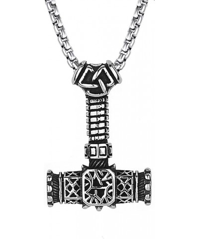 Men's Pendant Necklace for Men Boys with 23.6'' Stainless Steel Box Chain 054-Nordic Hammer $9.61 Necklaces