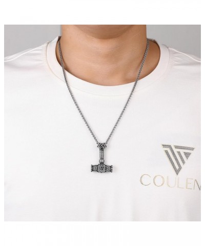 Men's Pendant Necklace for Men Boys with 23.6'' Stainless Steel Box Chain 054-Nordic Hammer $9.61 Necklaces