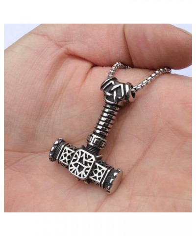 Men's Pendant Necklace for Men Boys with 23.6'' Stainless Steel Box Chain 054-Nordic Hammer $9.61 Necklaces