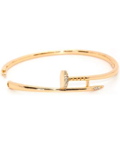 Nail bracelet steel stones Gold half zircons $17.38 Bracelets